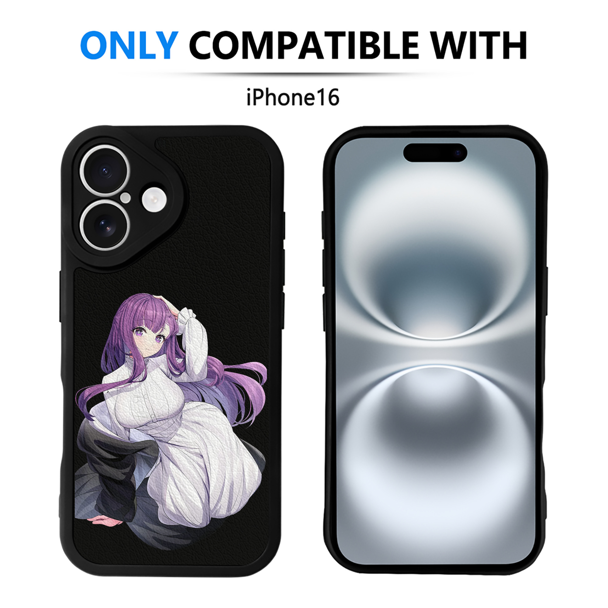 （画像用） 葬送のフリーレン Frieren 【iPhone 16シリーズ対応】シリコンスマホケース（レザー調） 材質：シリコン